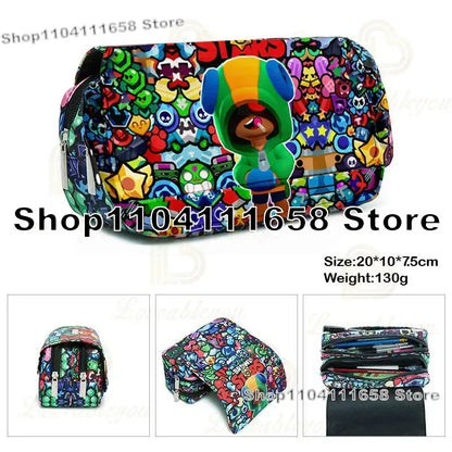 Fortnited Trousse Large Capacity Waterproof Velcro Pencil Case Student Black Estuche Stationery School Pennenzak Supplies