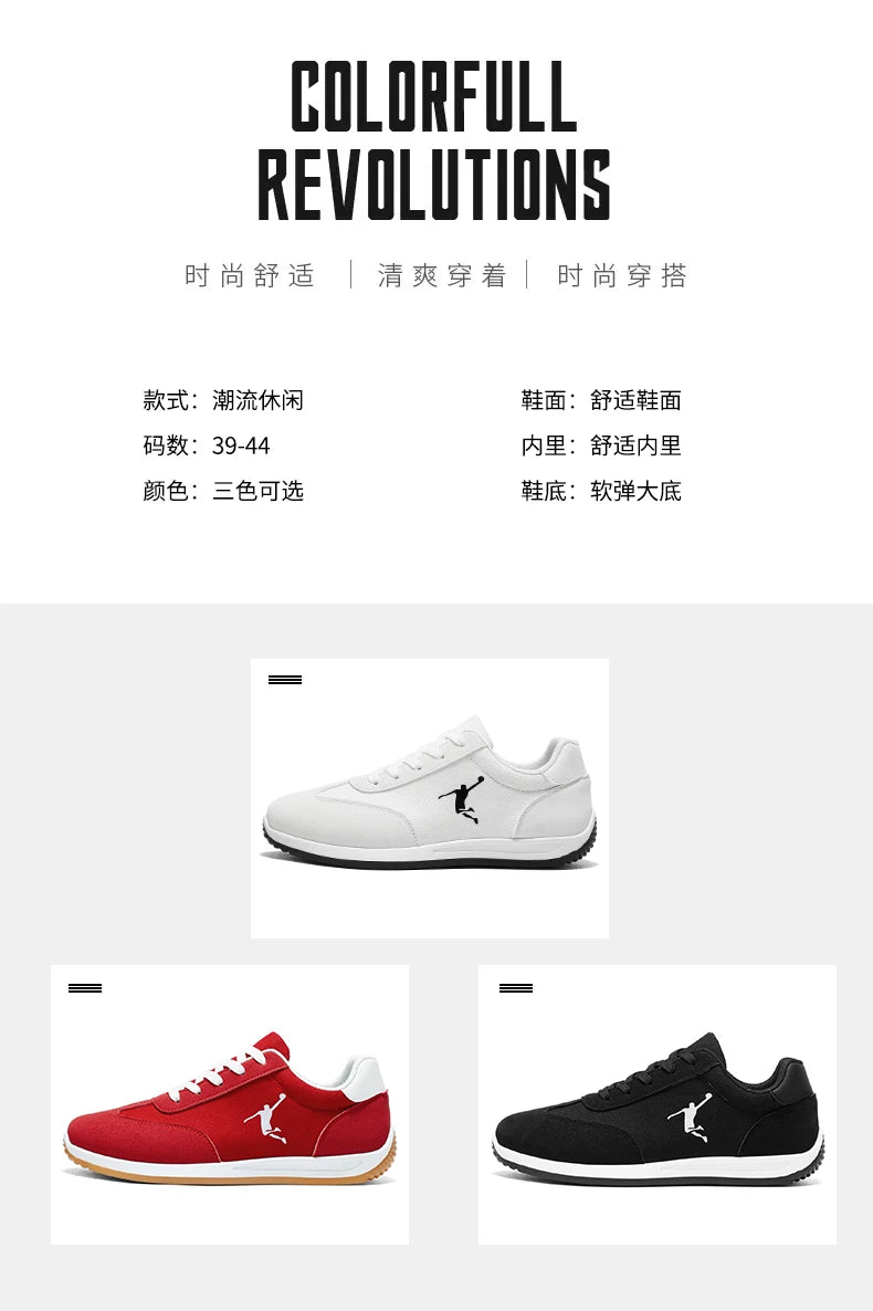 Men's Shoes, Spring and Autumn Trendy Shoes, New Cross-Border Models, White, Black, Red Sneakers, Soft-Soled Breathable Men's Low-Top Versatile Casual Shoes