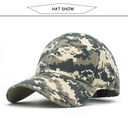 Men's Camouflage Baseball Caps Tactical Sunscreen Hat Adjustable Military Army Camo Airsoft Hunting Camping Hiking Fishing Caps