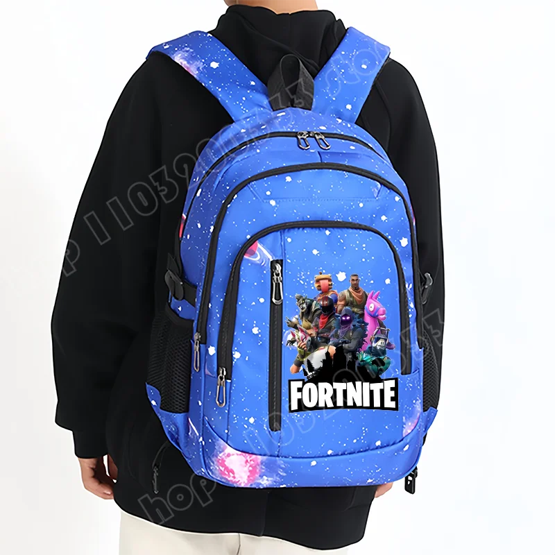 Fortnite Starry Sky Backpack Large Capacity Waterproof Laptop Bag Game Character Print Student Pack Boy Girl Back to School Bag