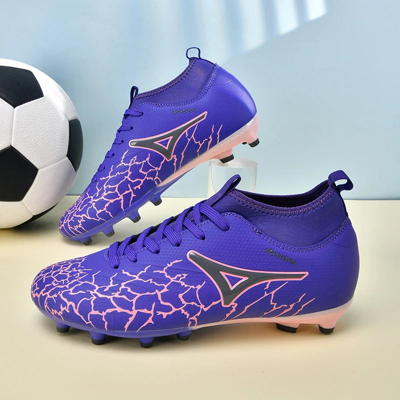 Men Ankle Football Boots Outdoor Grass Cleats Unisex Soccer Shoes Long Society Spikes FG Professional Football Shoes Chuteira
