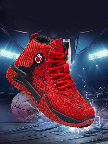 Large Size High Top Sports Shoes Men's Casual Breathable Comfortable Thick Bottom Basketball Shoes Running Shoes