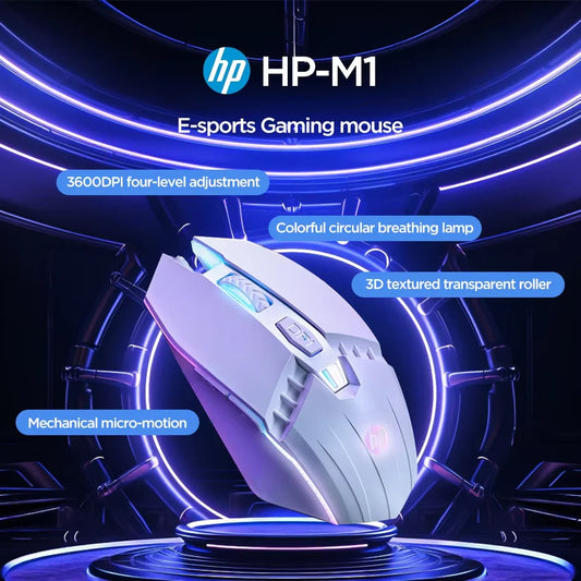 HP M1 Wired Gaming Mouse USB RGB Gaming Mouse with 3500 DPI, 6 Programmable Buttons, Ergonomic Gaming Mouse for PC, Laptop & Office
