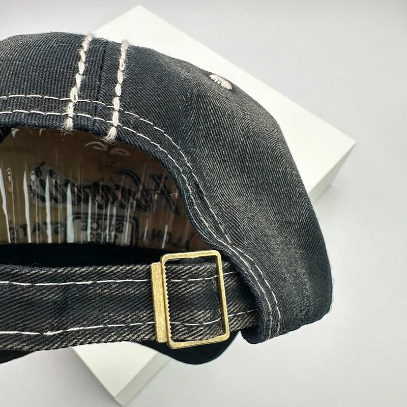 Korean Vintage Washing Men Women Baseball Hats Cotton Snapback Caps Embroidery New Versatile Fashion Letter Leisure Distress