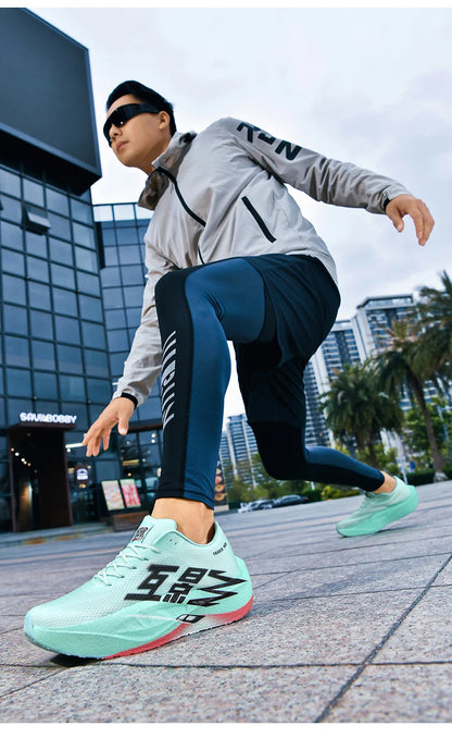 Running Shoe Men Sports Carbon Board Speciality Breathable Lightweight Women's Comfortable Athletic Nonskid Sneakers﻿ Marathon