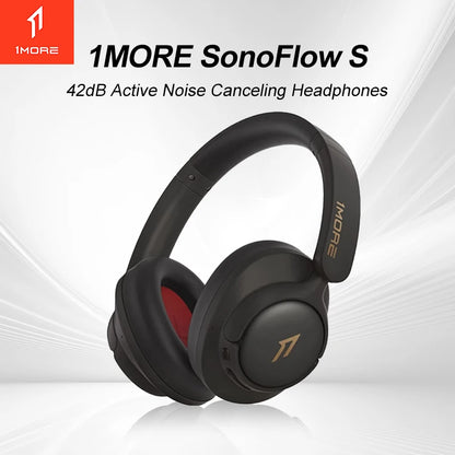 Auscultadores 1MORE SonoFlow S Bluetooth Sem Fios com Cancelamento de Ruído 42dB ANC, Áudio Hi-Res, Autonomia de 90H, Over-Ear