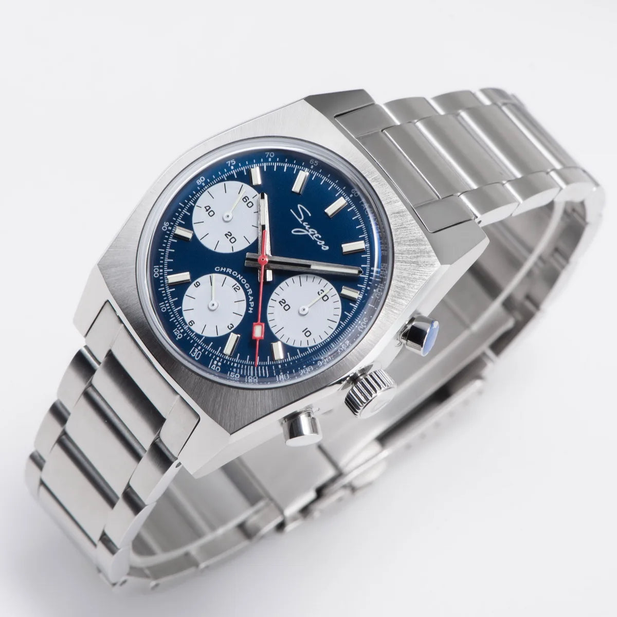 Sugess S419 Series 37mm Original Swanneck Movement Chronograph Master Mens Watch Mechanical Wristwatch Dome Sapphire Crystal New