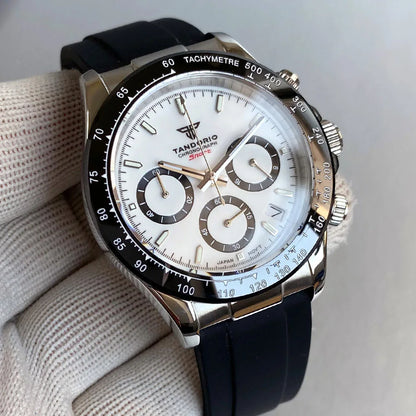 Relógio de Luxo para Homem VK63 com Movimento de Quartzo, Cronógrafo Business, 39mm, Aço/Ouro Rosa, Data, Mostrador Luminescente, Cronógrafo Completo