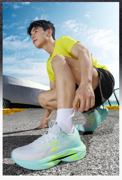 Running Shoes Carbon Board Speciality Marathon Men Sports Reticular Breathable Lightweight Women's Athletic Nonskid Sneakers