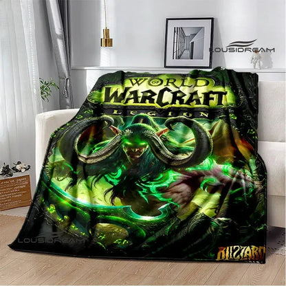 Game World of Warcraft Printed Blanket Kids Warm Flannel Soft and Comfortable Blankets Home travel blanket birthday gift