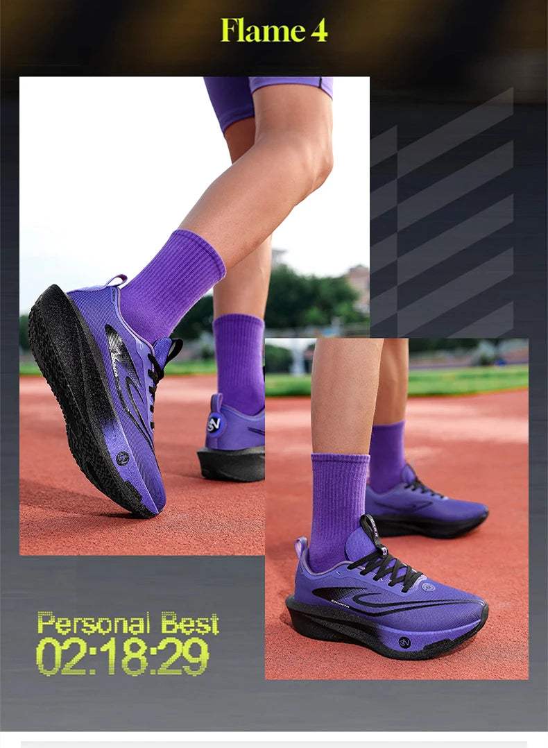 Carbon board men's and women's anti slip running shoes, professional marathon sports breathable mesh CHUNTA sports shoes