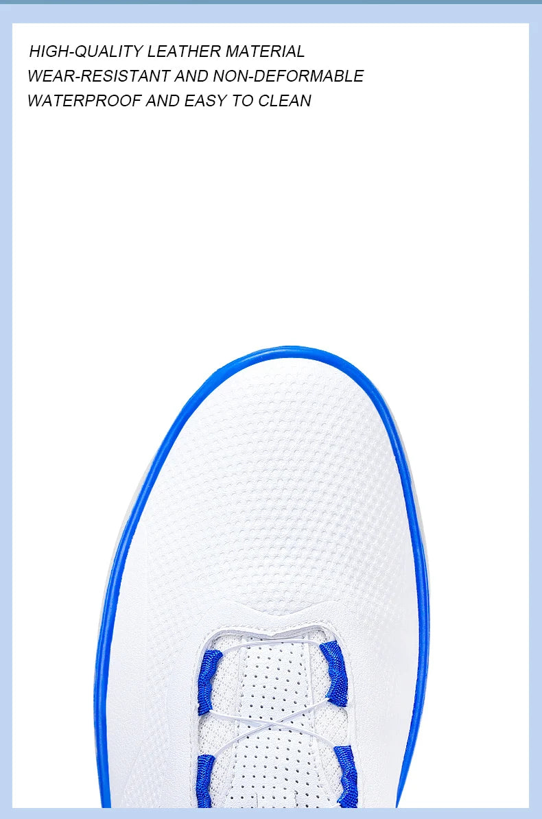 Couple Golf Shoes  Men's White Waterproof  Rotating buckle Fitness Spikeless Non slip Golf Golfer Training Golf Sneakers Women