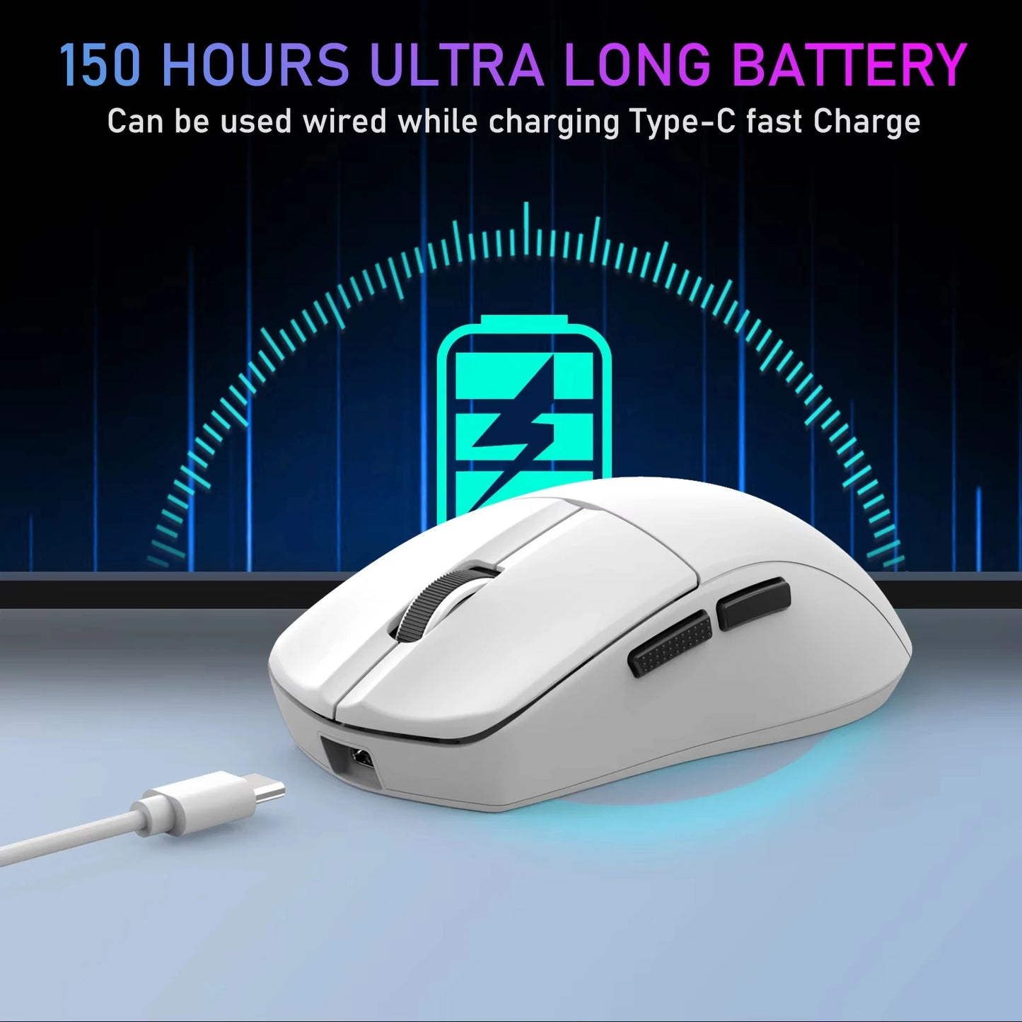 E-YOOSO X44 Lite Tri-Mode Rechargeable Wireless Mouse, Ultra Lightweight Bluetooth, 2.4G & USB-C Computer Mouse for Laptop, PC & Mac