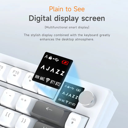 Teclado AJAZZ AF82 Office Low Profile RGB com fios/sem fios para gaming, layout 75%, 82 teclas, bateria de 4000mAh para Win/Mac