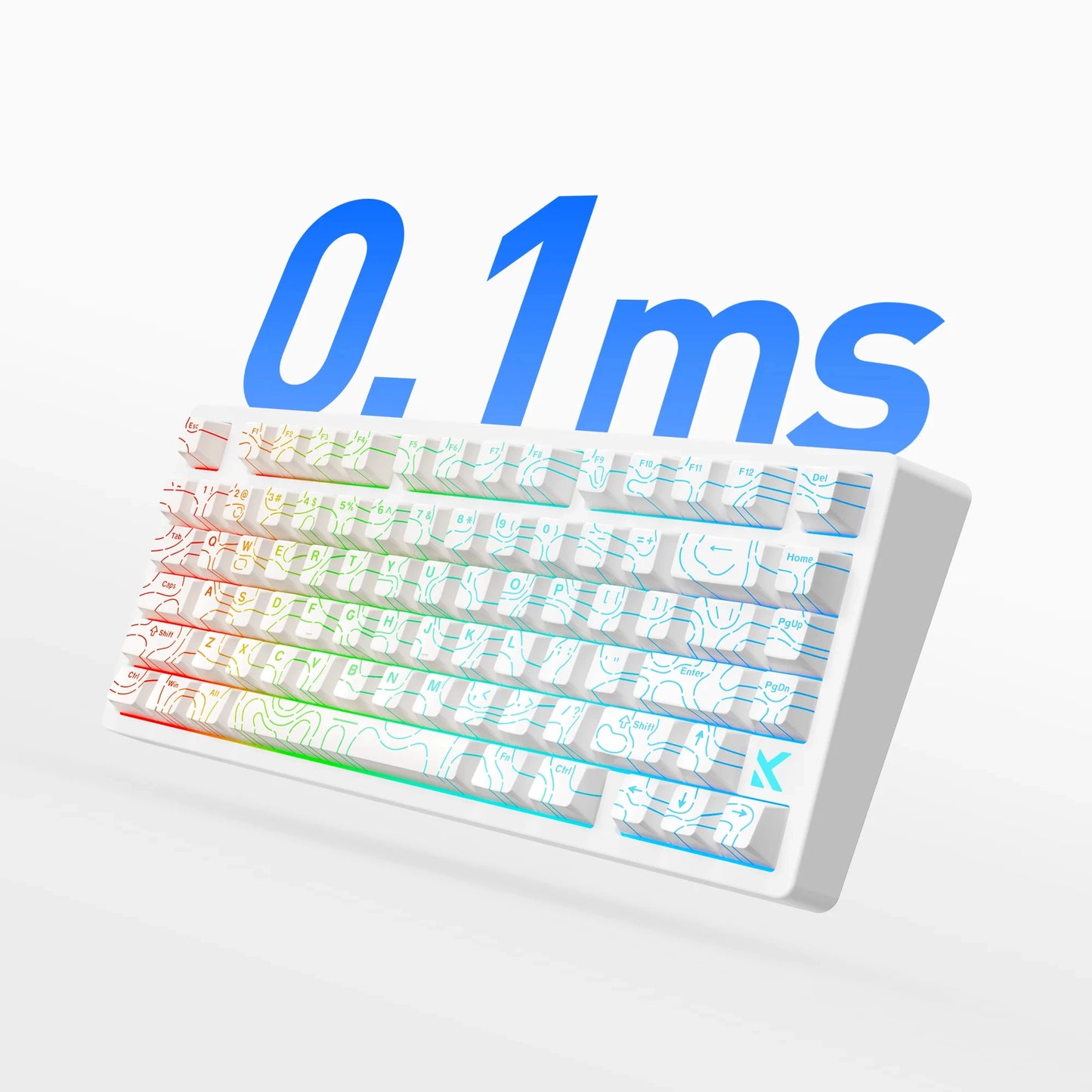 Teclado Gaming MCHOSE Jet 75 com Interruptores Magnéticos Hall Effect, Hot-Swappable, RGB Personalizado, Snap Tap, Latência de 0.1ms e Taxa de Polling de 8kHz