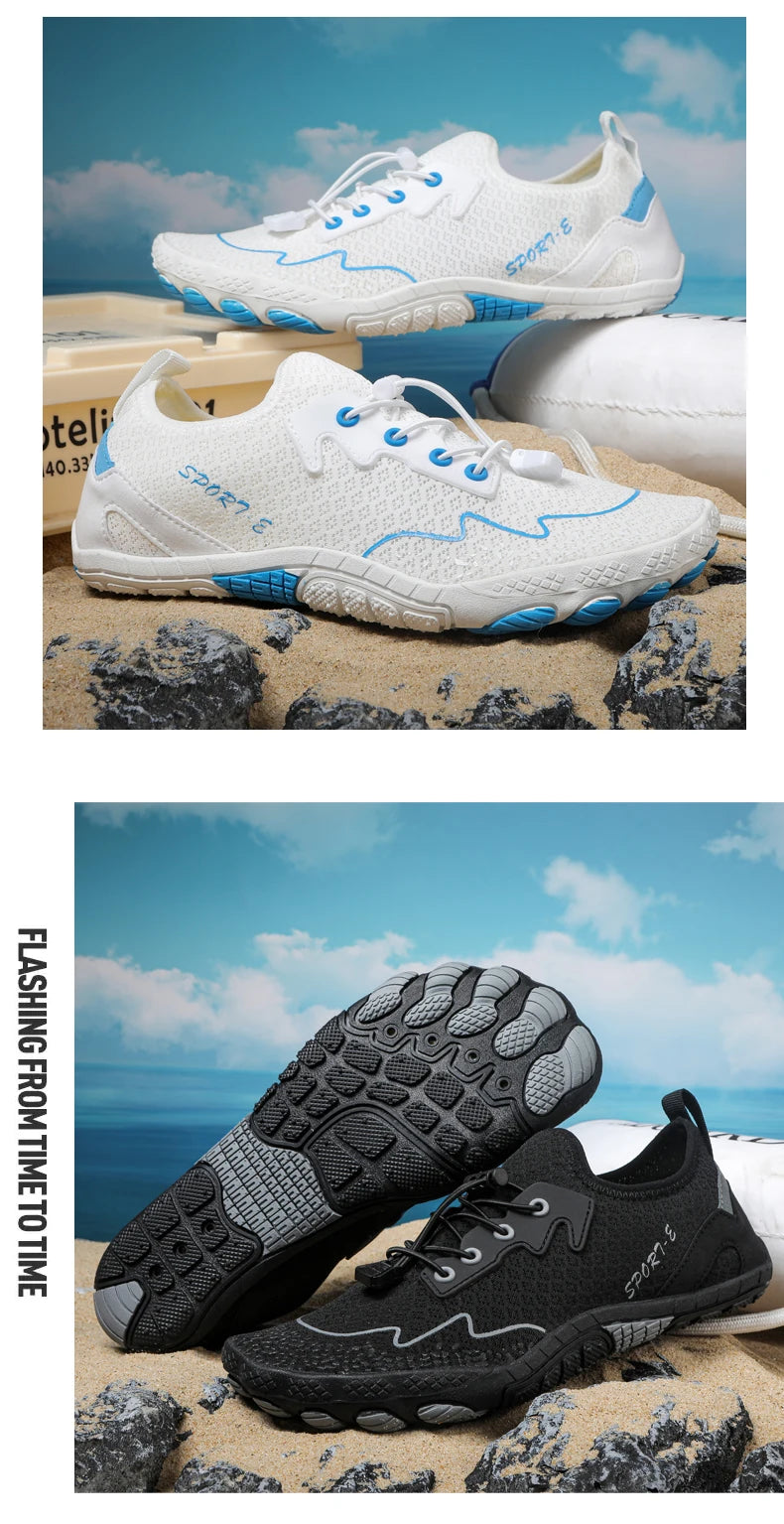 New Barefoot Wading Shoes Men Women Mesh Quick-Drying Beach Shoes Outdoor Non-Slip Swimming Shoes Unisex Water Sports Shoes