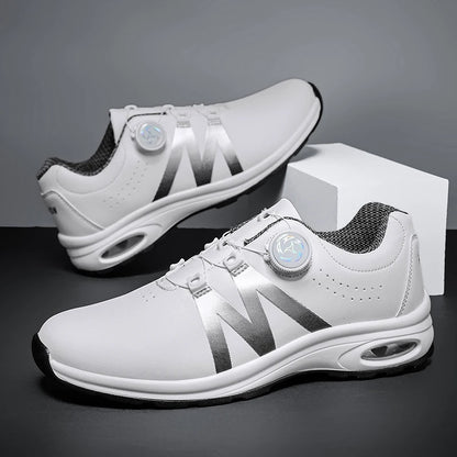 Golf Shoes Air Cushion Men Sports Running Driving Shoes Breathable Lightweight Comfortable Athletic Nonskid Rotating Sneakers
