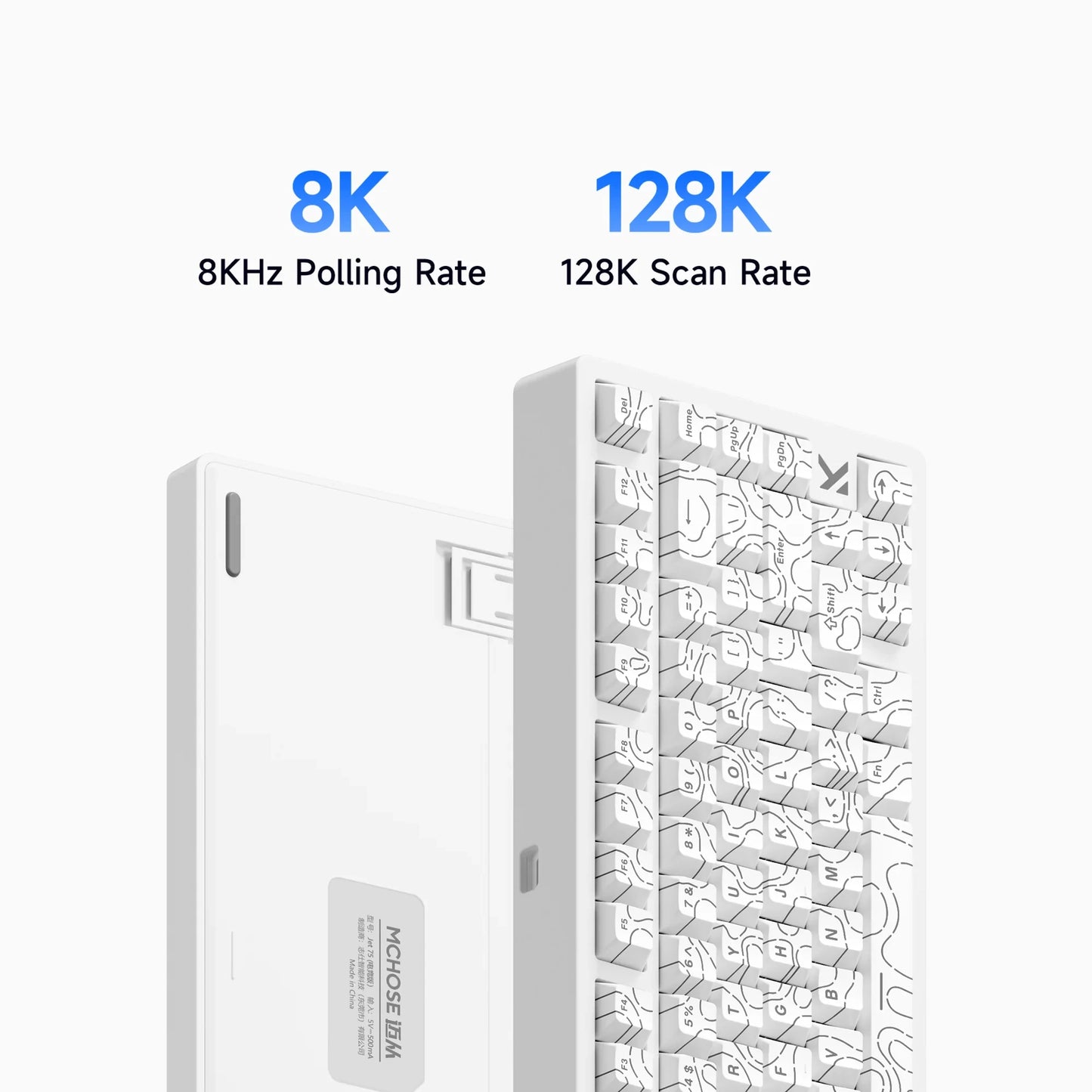 Teclado Gaming MCHOSE Jet 75 com Interruptores Magnéticos Hall Effect, Hot-Swappable, RGB Personalizado, Snap Tap, Latência de 0.1ms e Taxa de Polling de 8kHz