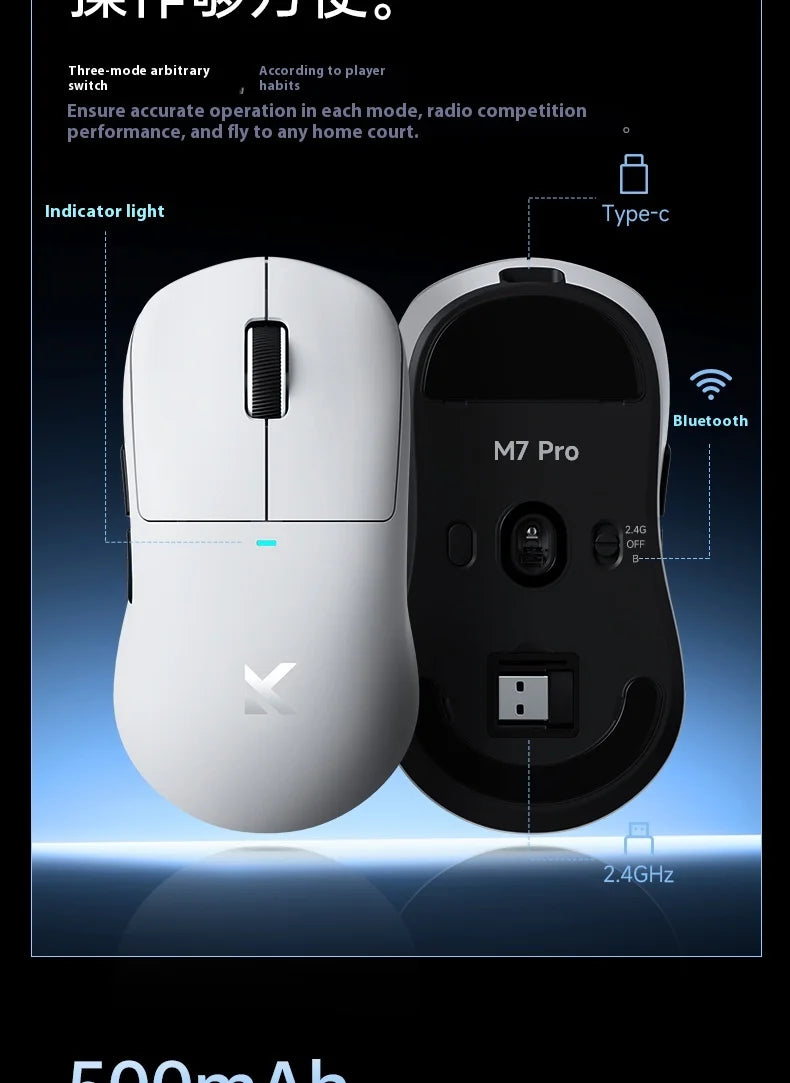MCHOSE M7 Ultra Ergonomiczna mysz gamingowa PAW3950 Super Sensor TOPSPEED 8000Hz Polling Rate Lekka konstrukcja Realtek Master Mice