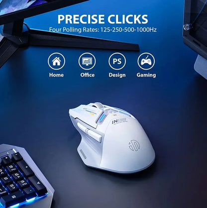 INPHIC IN9 Wireless Gaming Mouse Tri-Mode 2.4G Bluetooth & USB-C Wired, 12000 DPI RGB Programmable Gaming Mouse for PC & Laptop
