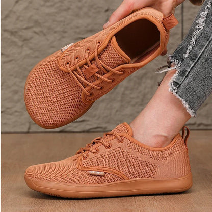 Summer Breathable Women's Flat Shoes Lightweight Mesh Comfortable Walking Shoes Men's Wide Foot Soft Sole Casual Wear Bare Foot