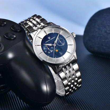 Pagani Design 40mm Multifunctional Men's Quartz Watch Japan Movt Moon Phase 100m Waterproof Sapphire Glass Wristwatches For Man