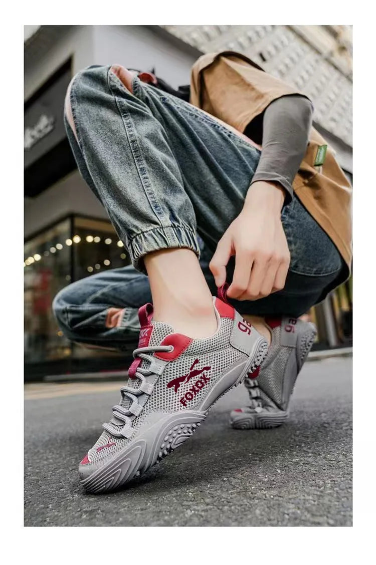 Men's Breathable Running Shoes Lightweight Mesh Upper Comfortable Soft Sole Sporty Casual Sneakers Trendy Summer Footwear