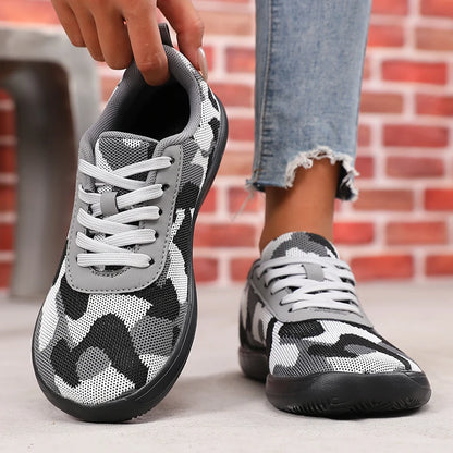 Camouflage Women's Shoes WideToe Breathable Mesh Comfortable Flat Bottom Barefoot Shoes New Soft Sole Chaussure De Mens Sneakers