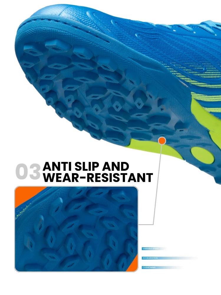 Baasploa Men Professional Soccer Shoes Outdoor Anti-Slip Training Sport Shoes Male Light Leather Football Boots Chuteira Campo