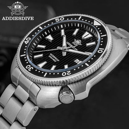 ADDIESDIVE Men's Diving Watch 200 Waterproof Sapphire Glass Quartz Watch BGW9 Luminous Stainless Steel Business Fashion Watch