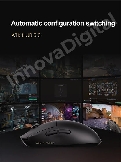 ATK Dragonfly A9 Ultimate bezdrôtová herná myš A9 Air PAW3950 ultraľahká ergonomická e-športová myš pre hráčov FPS CSGO A9 Ultra