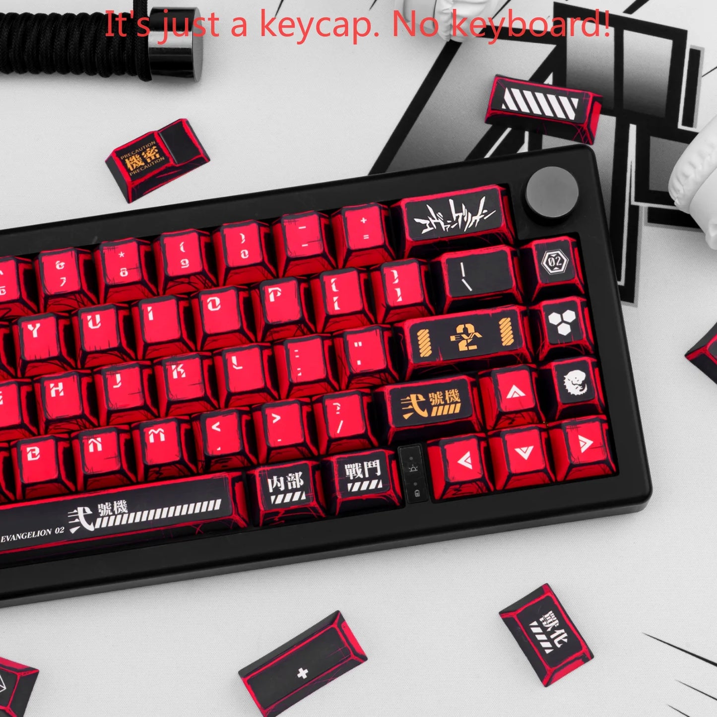 Manga Red Black Cherry Keycap Kit PBT 129 Key MX Switch HI75 HI8 68 F99 104 64 Wooting Mechanical Keyboard