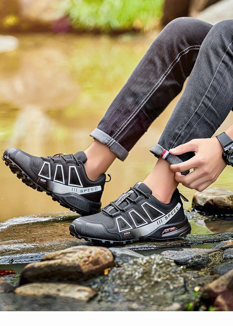 Hiking Shoes Men's Outdoor Rubber-Soled Non-Slip Tactical Training Shoes Lightweight Comfortable Hiking Travel Sports Shoes Men