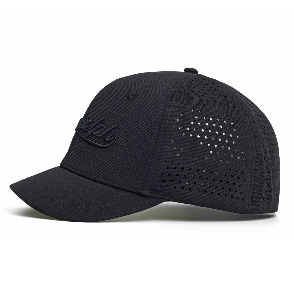 Casquette de baseball à mailles, à visière courte, dos fermé, pour homme et femme, respirante, à fermeture à pression, ajustée, style « dad hat », réglable, unie, style « trucker »