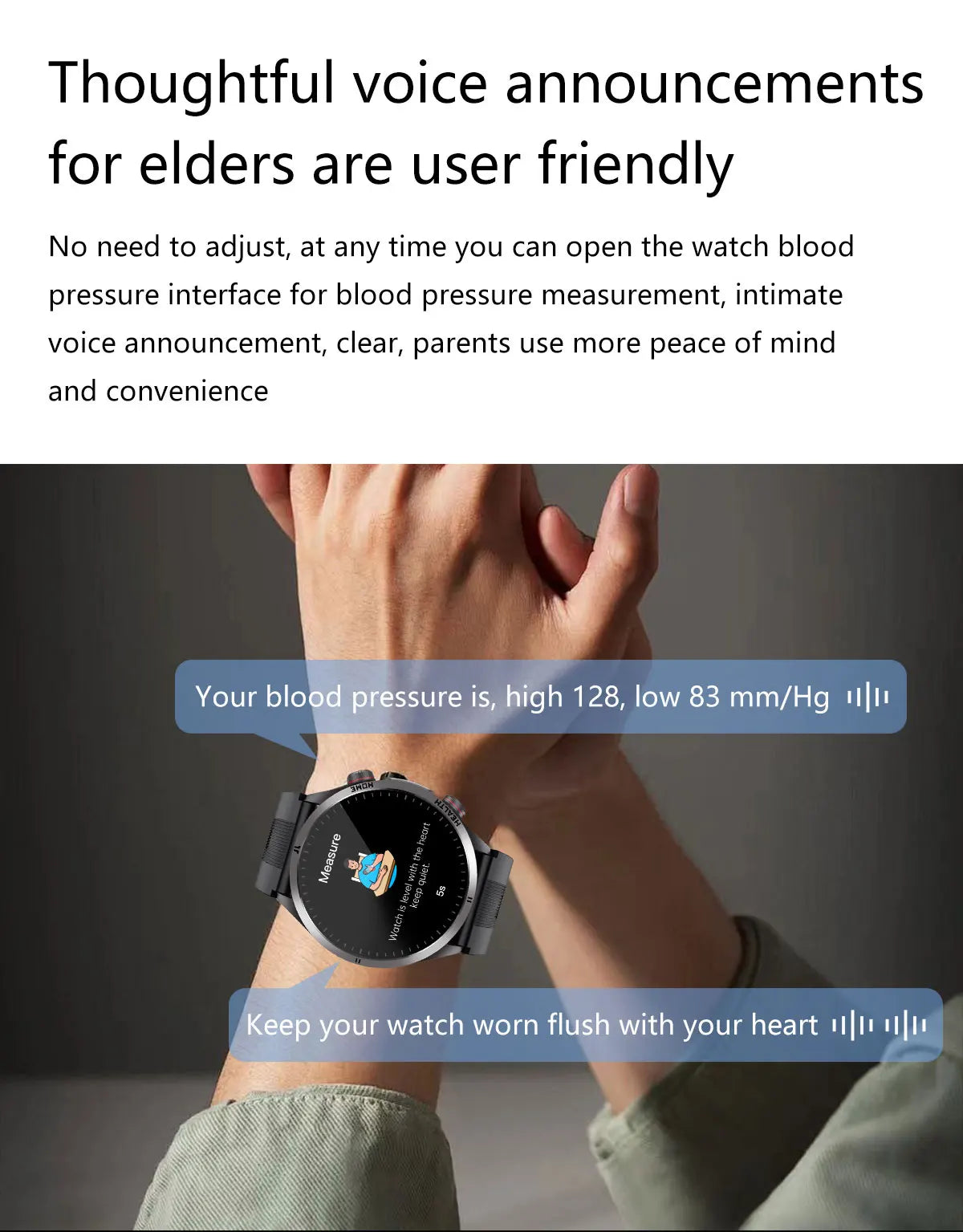 2026New Blood Pressure Air Pump Airbag Accurate Measure Smart Watch Men Micro Physical Examination Health ECG Smartwatch NFC BOX