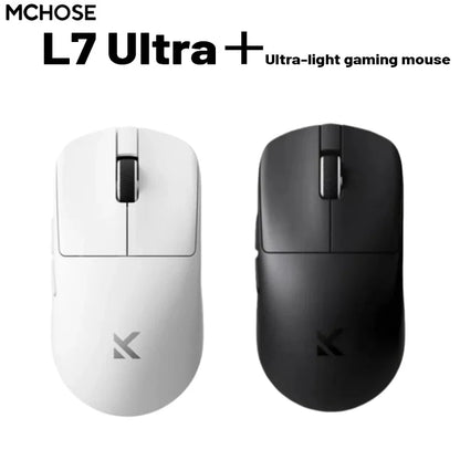 MCHOSE L7 Ultra+ Rato de Mão Médio Grande para Gaming e E-Sports Paw3950 Sem Fios de Três Modos, Leve, para Escritório, Rato de Computador Dual-Drive
