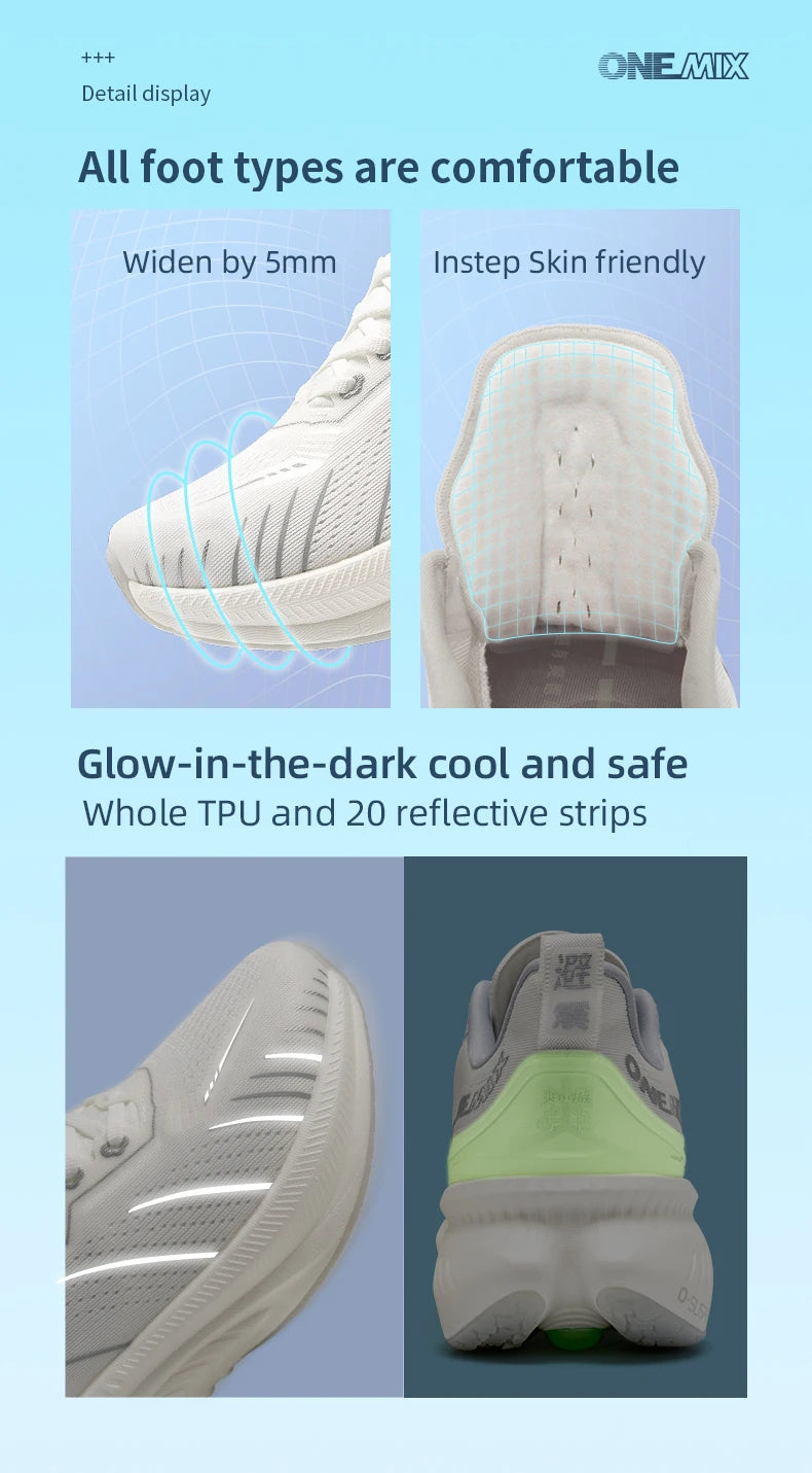 ONEMIX New Top Cushioning Running Shoes for Man Athletic Training Sport Shoes Outdoor Non-slip Wear-resistant Sneakers for Men