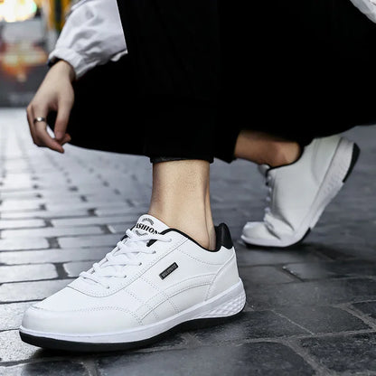 Leather Sneakers for Men, Casual Shoes, Soft Bottom, Outdoor Walking Shoe, Sports, Four Seasons
