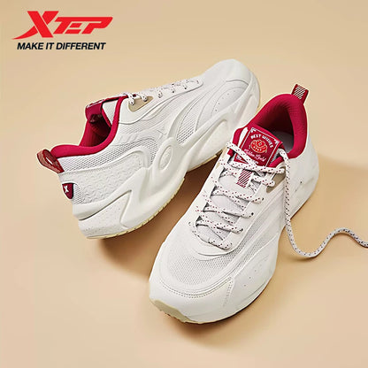Xtep Shoes For Men Outdoor Shoes Rebound Soft Non-Slip Casual Shoes Chic Vintage Low Top Lace Up Street Sneakers 874119320005