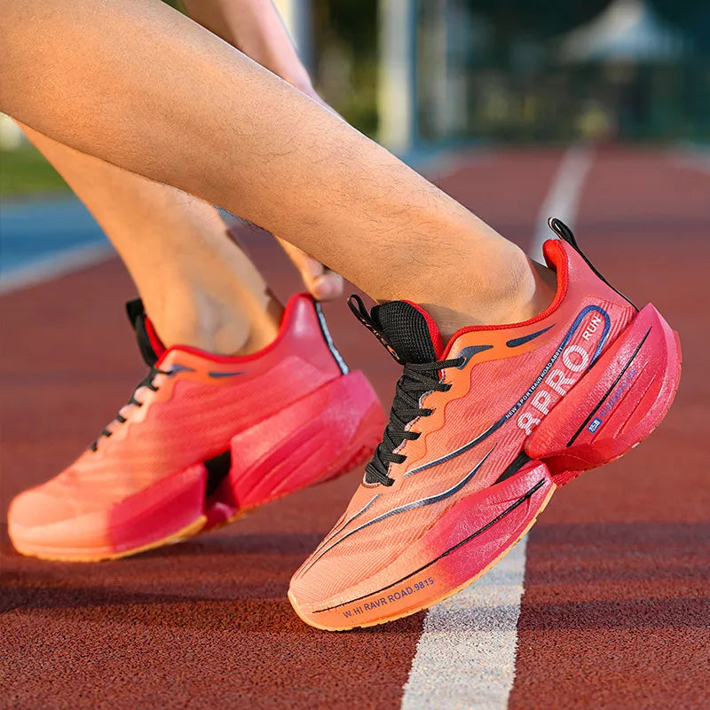 New Men's Carbon Plate Sneakers Outdoor Soft Sole Mesh Sports Shoes Running Shoes Light Anti-Slip Casual Couple Tennis Shoes