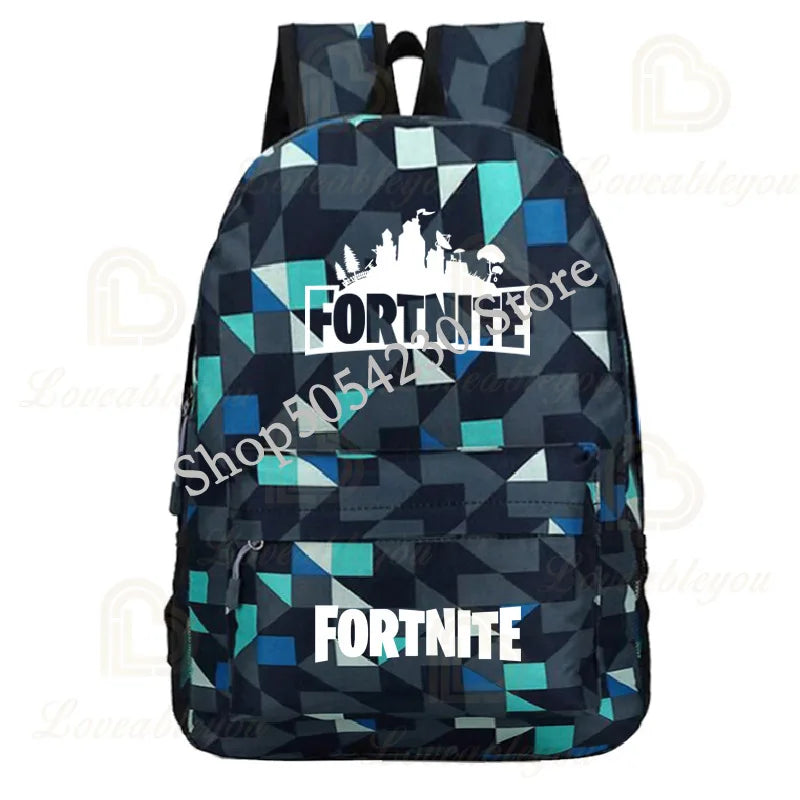 Mochila Fortnite Games, mochila escolar Fortnite para adolescentes, unissexo, com compartimento para portátil, para escola, viagens e uso casual