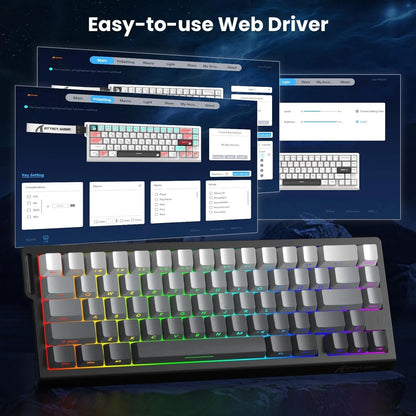 ATTACK SHARK X68 HE 8000Hz Rapid Trigger Keyboard 0.01mm RT Accuracy RGB Wired Gaming Keyboard with Magnetic Switch for PC/Mac