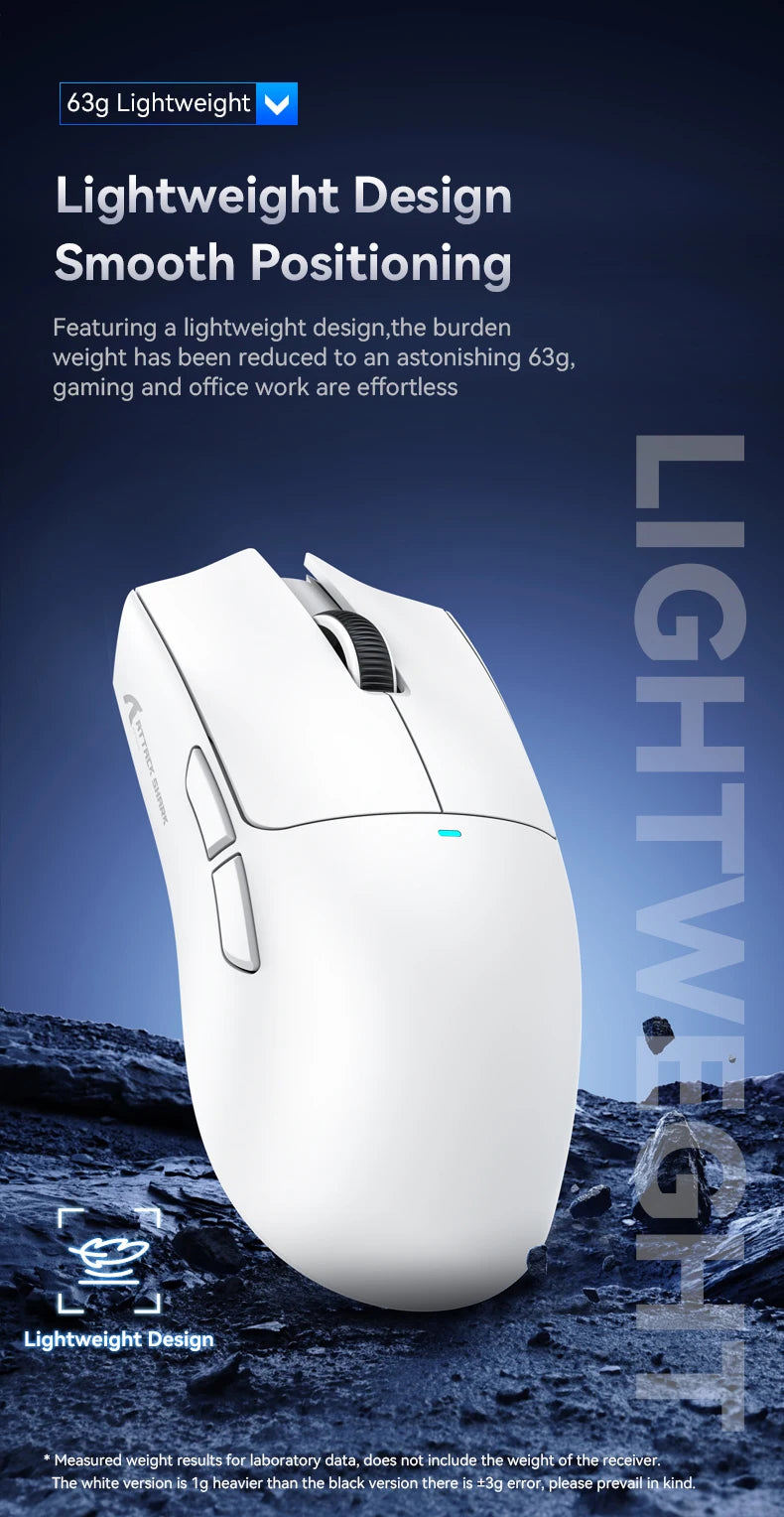 ATTACK SHARK X11 Wireless Gaming Mouse, 22K DPI PAW3311 Tri-Mode Gaming Mouse, Bluetooth 2.4G Wired RGB Lightweight Gaming Mouse