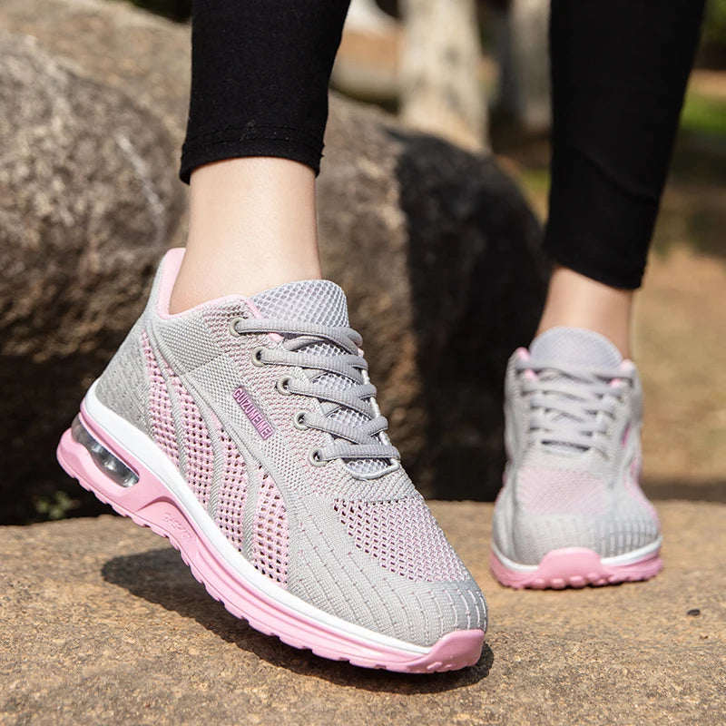 New Summer Rebound Womens Sports Shoes Lightweight Shock-absorbing Running Shoes Marathons Foot Protection Balance Walking Shoes