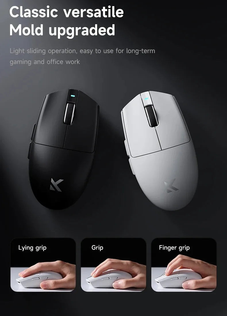 Rato sem fios eSports MCHOSE G3 V2 Pro leve, três modos, Bluetooth, PAW3395 de alto desempenho, 800mAh, gaming e escritório, 59g