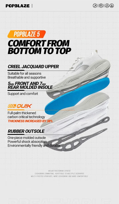 361 Degrees PopBlaze 5 Men Running Shoes New Cushioning Thick-soled Breathable Non-slip Outdoor Jogging Male Sneakers 672532212