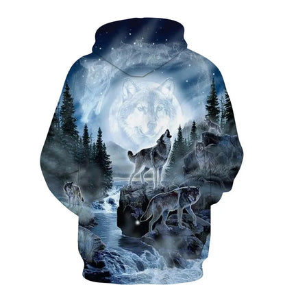 Cool 3D Wolf Printed Zipper Hoodies Fashion Men/Women Streetwear Hooded Jacket Coat Unisex Casual Hip Hop Pullover Sweatshirts