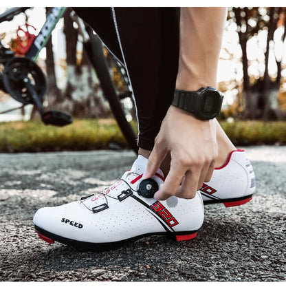 Professional Cycling Shoes Rubber Outsole Knob Buckle Shoes MTB Women Lockless Indoor Cycling Men Cross-Country Cycling Shoes