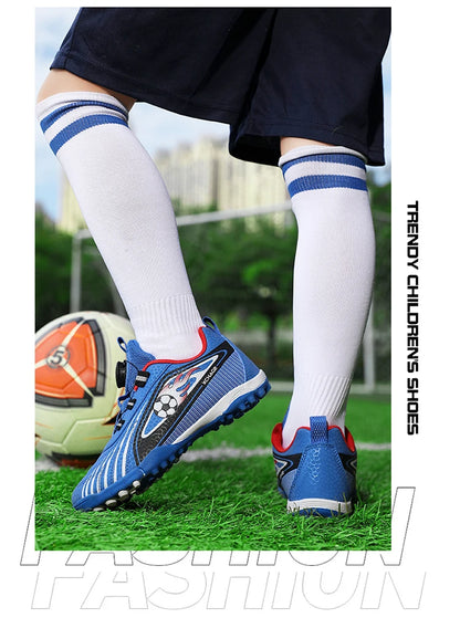 Children's Rotating Buckle Sneaker Students Competition Training Football Shoes Fashionable Lightweight Anti slip Footwear