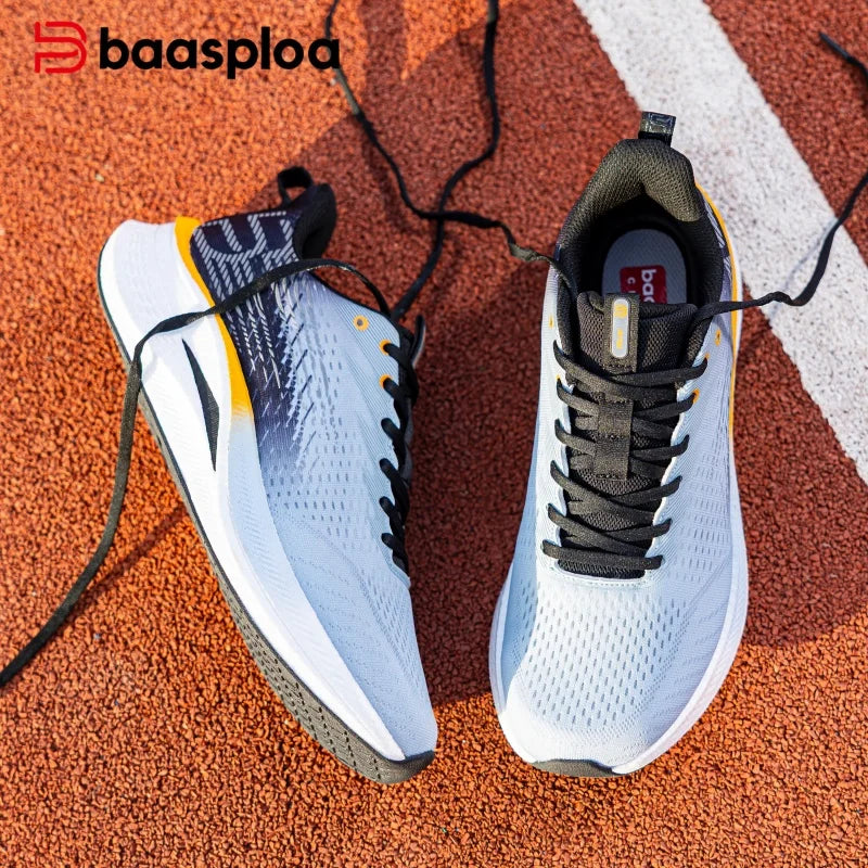 Baasploa Men Jogging Sports Shoes Carbon Plate Professional Cushioning Sneakers Male Outdoor Breathable Non Slip Running Shoes